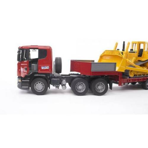 Bruder - camion incarcare scania r-series si buldozer cat