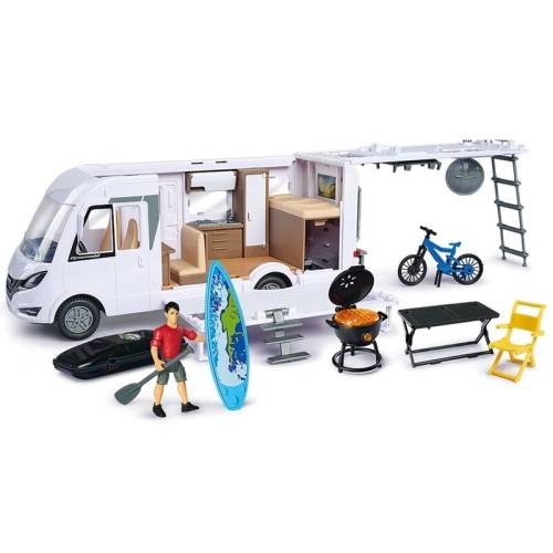 Dickie Toys - Set de joaca Rulota Camper Hymer Camping Van Class B - Cu accesorii