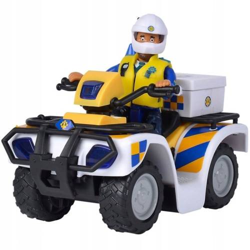 Simba - ATV Police Cu accesorii - Cu figurina Malcolm Pompierul Sam
